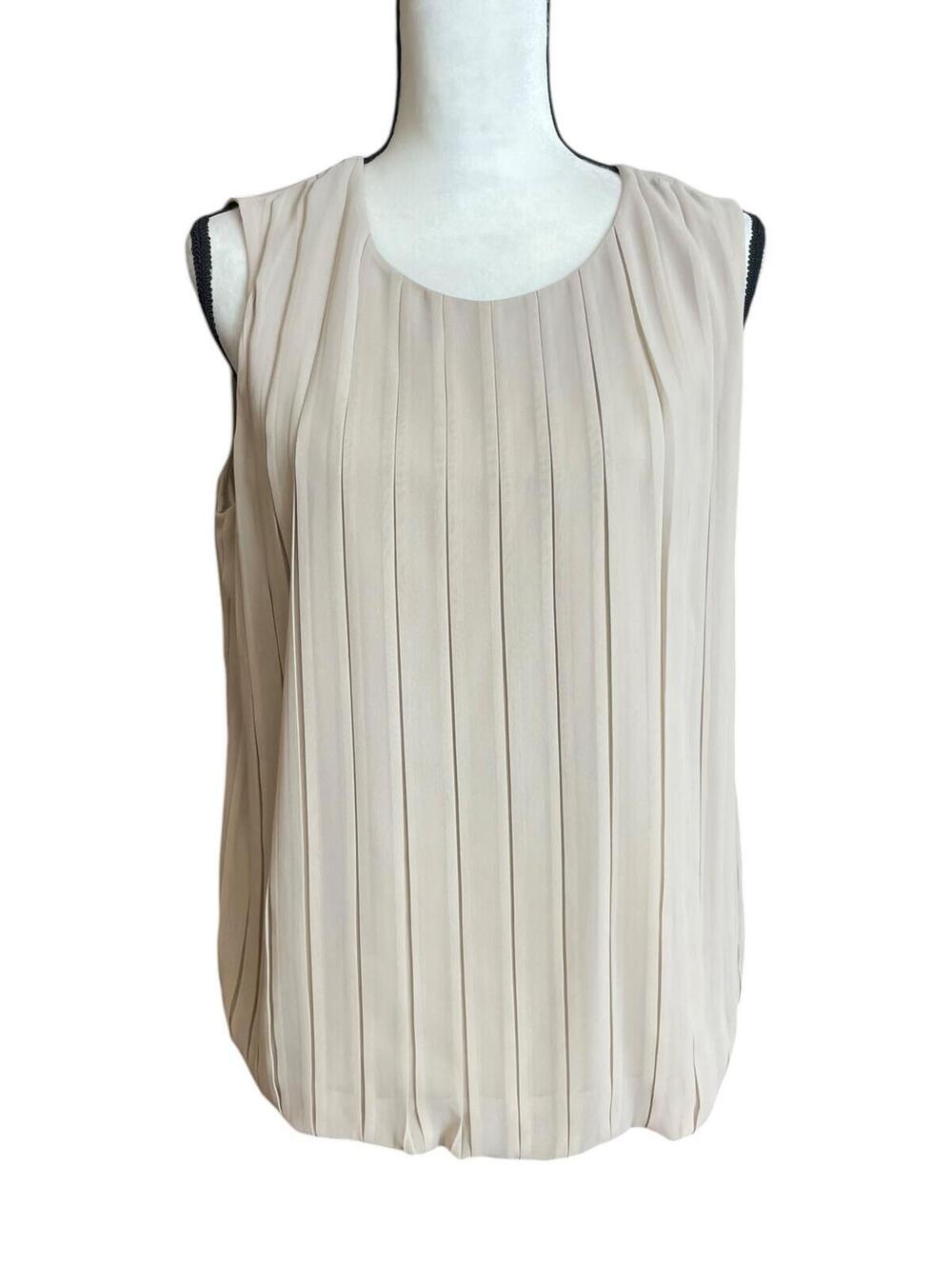 Calvin Klein Sleeveless Pleated Blouse large with a bubble hem